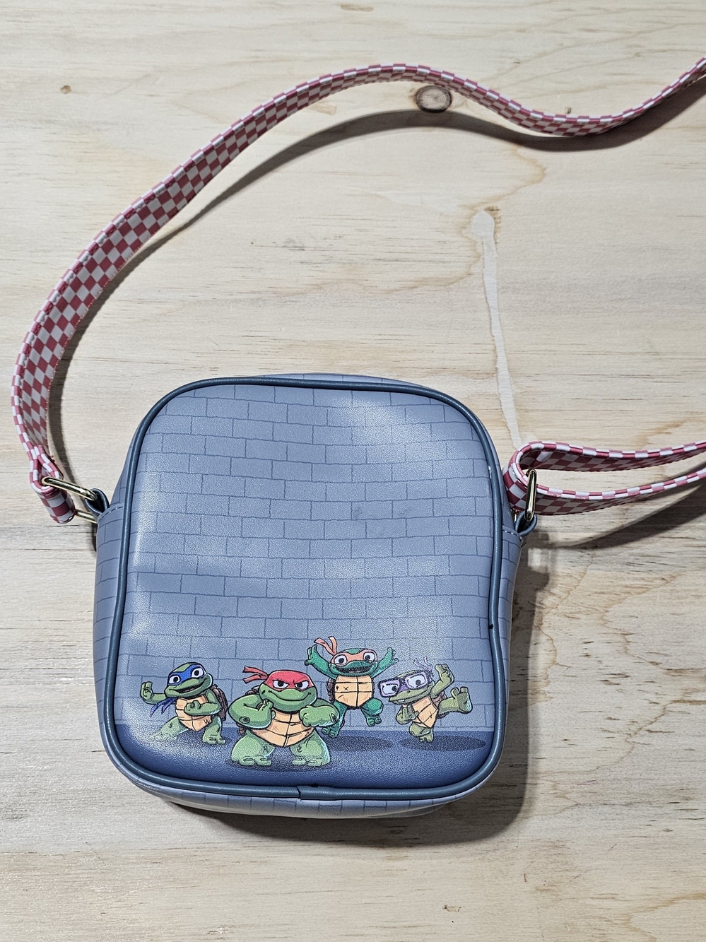 Loungefly Teenage Mutant Ninja Turtles Pizza Crossbody Bag - Pink/Gray - Picture 8 of 9